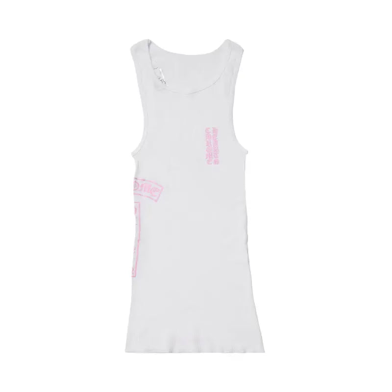 Authentic Chrome Hearts Chrome Hearts T Bar Rib Tank White â€“ front view