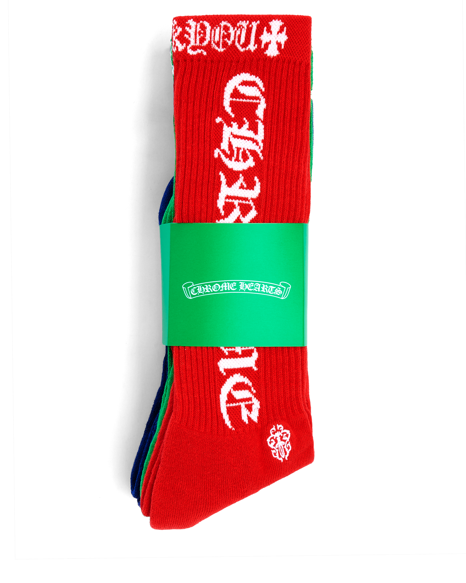 Authentic Chrome Hearts Chrome Hearts â€œFUCK YOUâ€ Band in White Socks â€“ front view