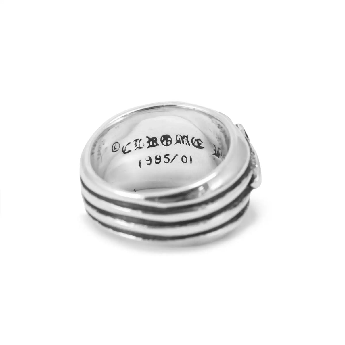 1995 Chrome Hearts Dagger Heart 925 Sterling Silver Band Ring - Chrome Hearts Ring (photo 3)