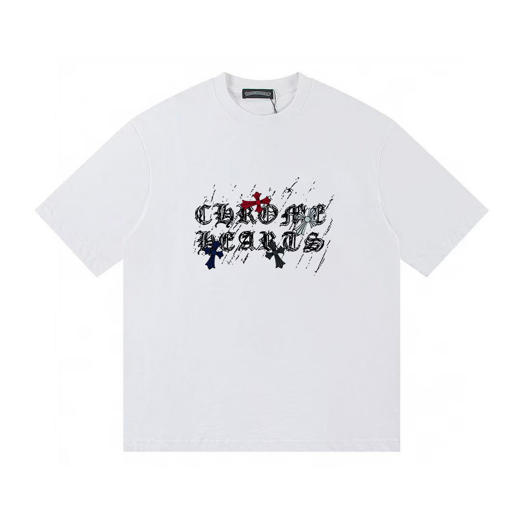 Authentic Chrome Hearts Chrome Hearts Sketch Cross Graphic White T-Shirt â€“ front view