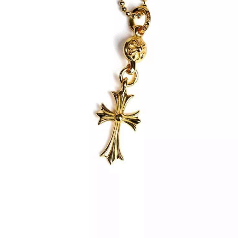Authentic Chrome Hearts CROSS WITH ONE CHARM – necklace front view