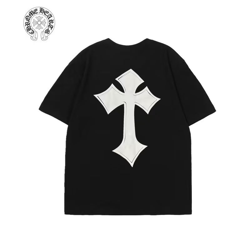 Authentic Chrome Hearts Chrome Hearts Black White Cross Graphic Tee â€“ front view