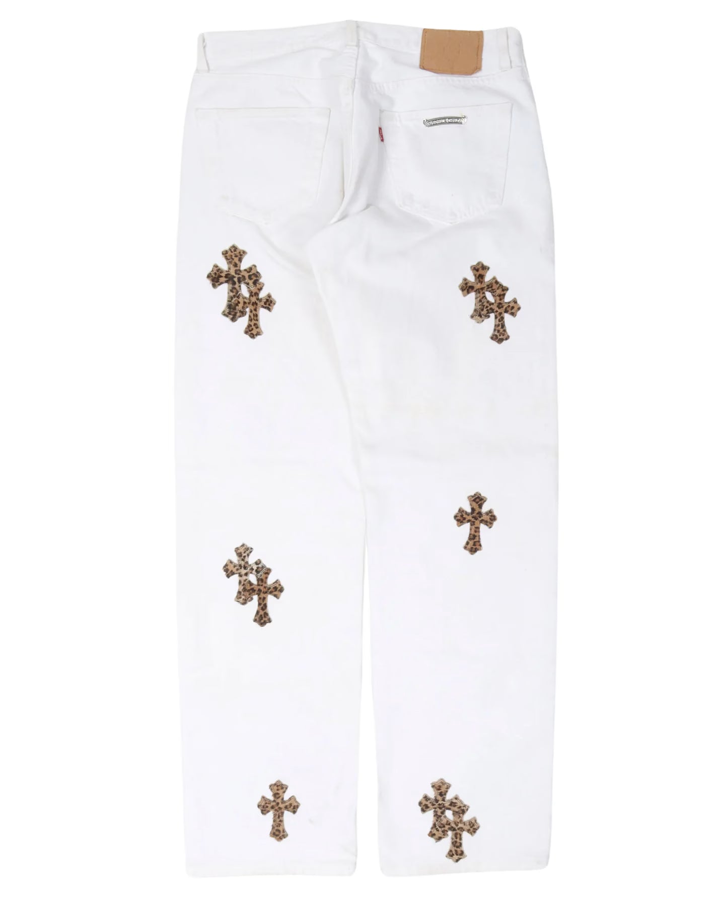 Authentic Chrome Hearts Chrome Hearts Leviâ€™s Leopard Cross Patch Jeans â€“ front view