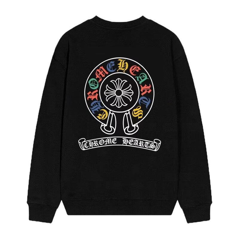 Authentic Chrome Hearts Chrome Hearts Multi Color Logo Sweatshirt Black â€“ front view