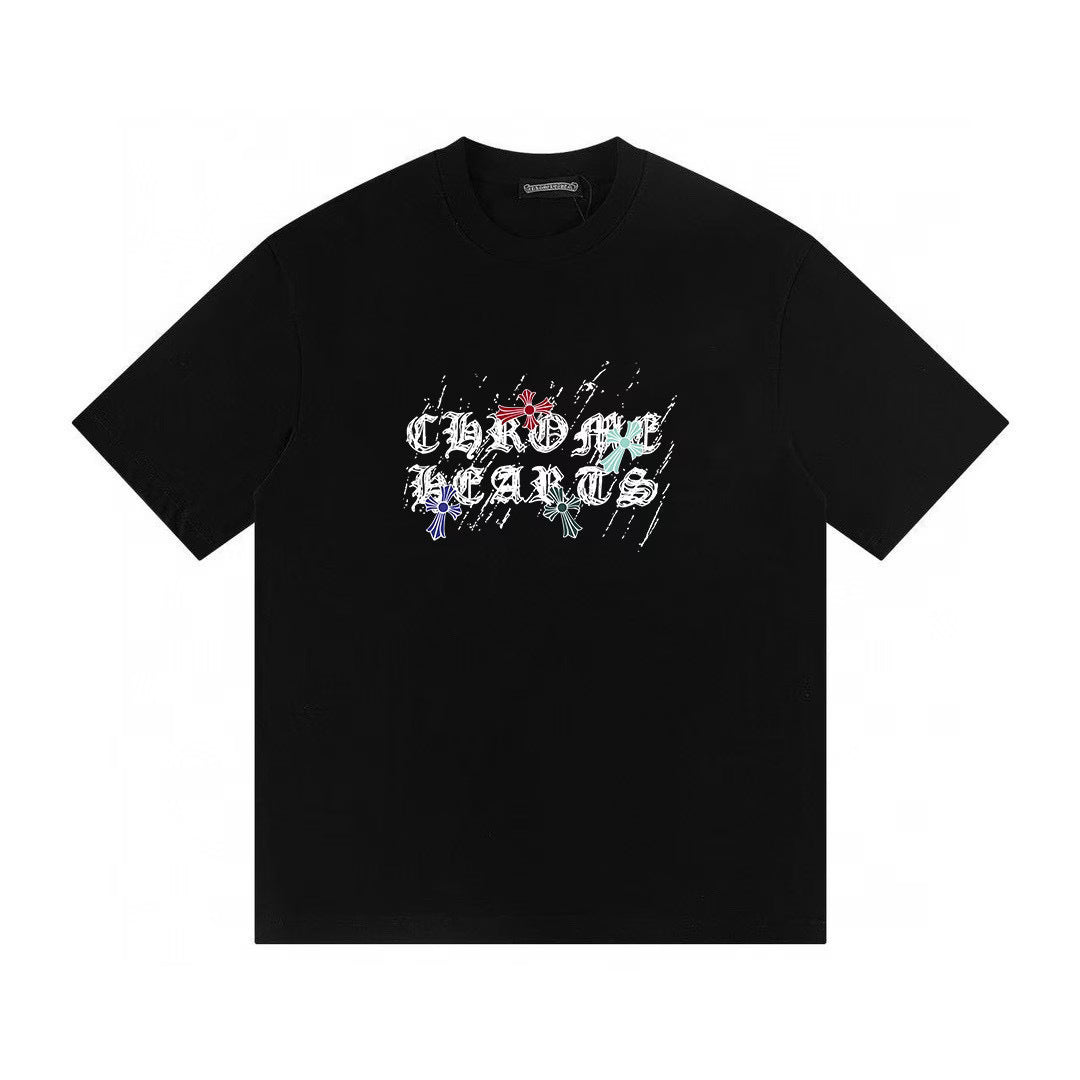 Authentic Chrome Hearts Chrome Hearts Sketch Cross Graphic Black T-Shirt â€“ front view