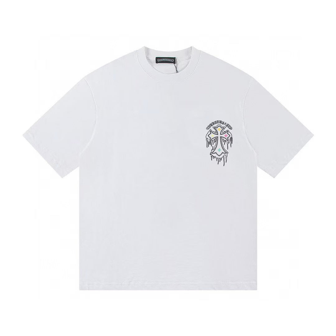 Authentic Chrome Hearts Chrome Hearts Dripping Cross White T-Shirt â€“ front view