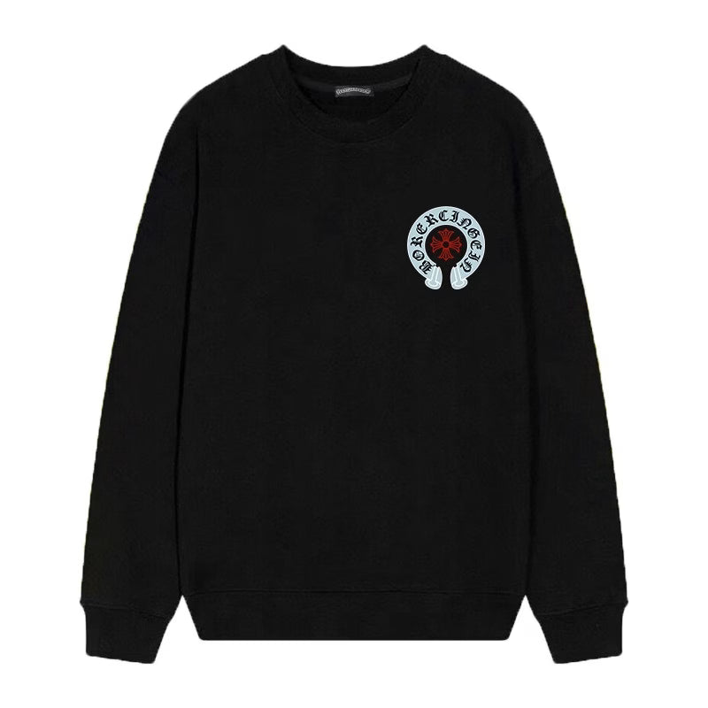 Authentic Chrome Hearts Chrome Hearts Multi Color Horseshoe Long Sleeve Black â€“ front view
