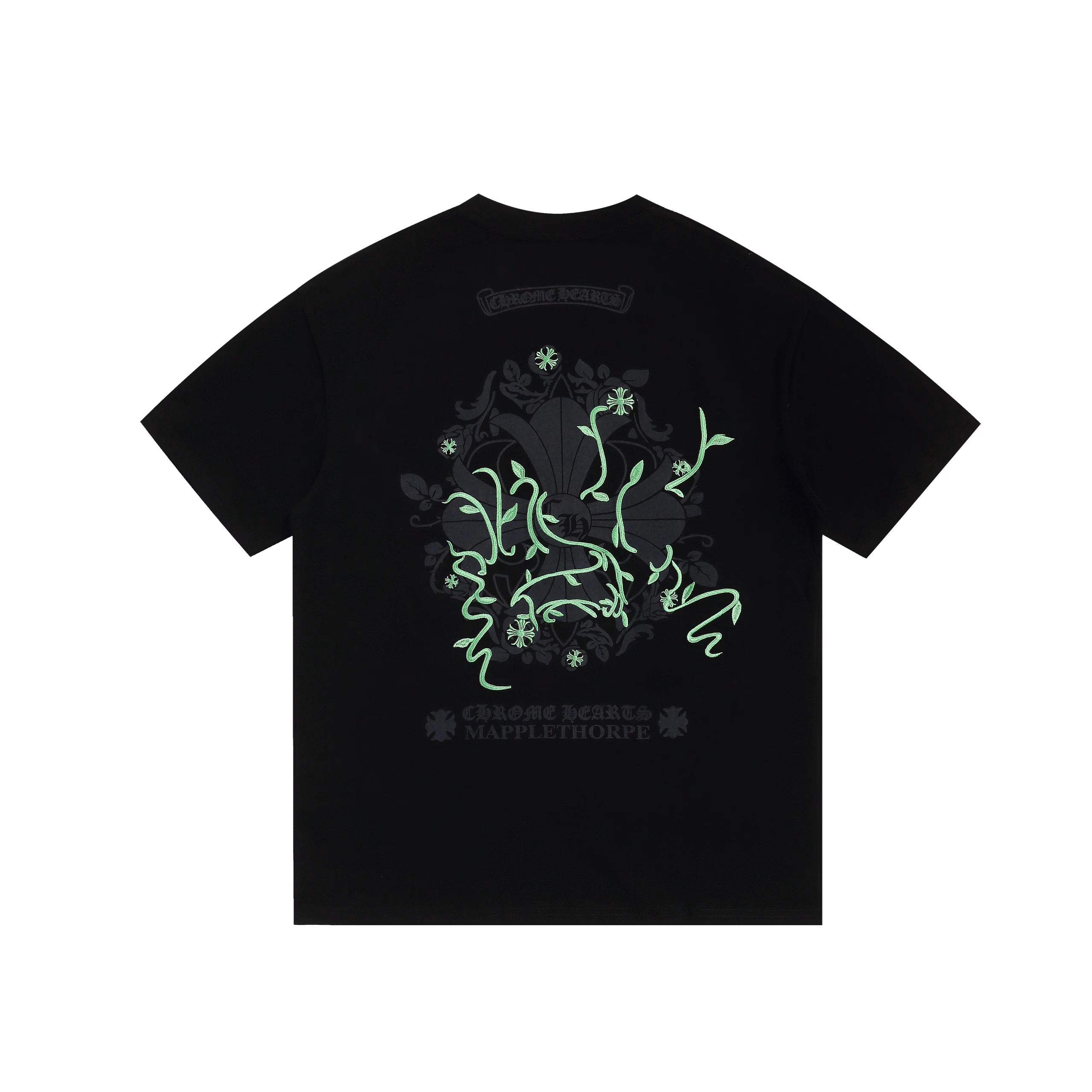 Authentic Chrome Hearts Chrome Hearts Black Mapplethorpe Vine Logo Tee â€“ front view