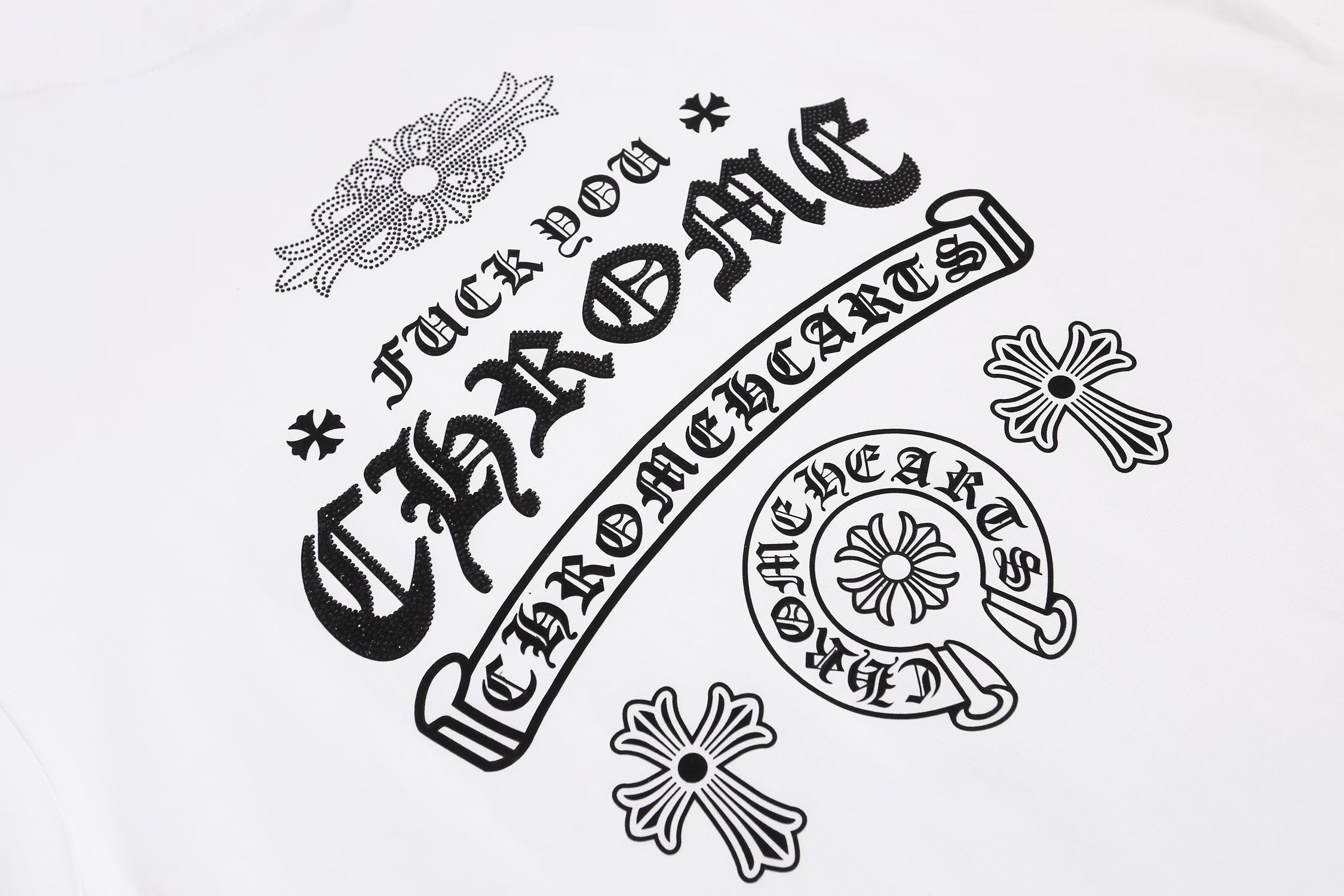 Authentic Chrome Hearts Chrome Hearts Fuck You White Horseshoe Logo Tee â€“ front view