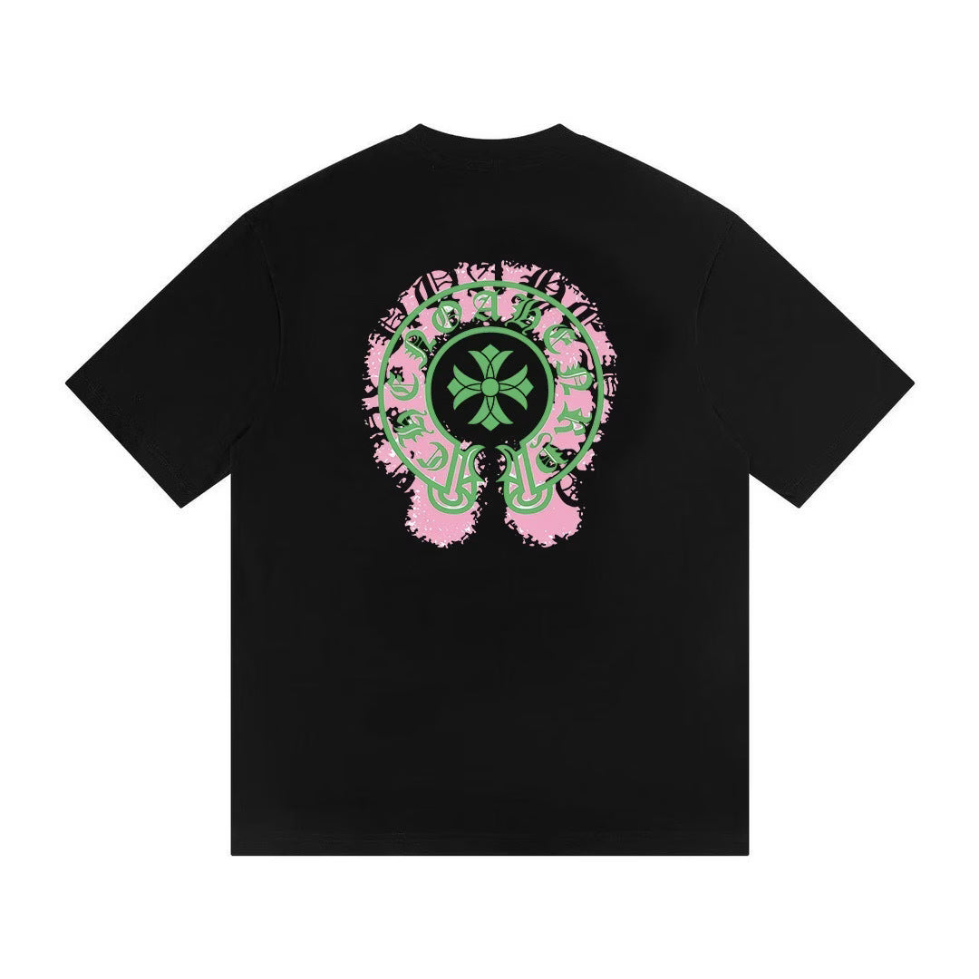 Authentic Chrome Hearts Chrome Hearts Matty Boy Horseshoe Splash Tee Black â€“ front view