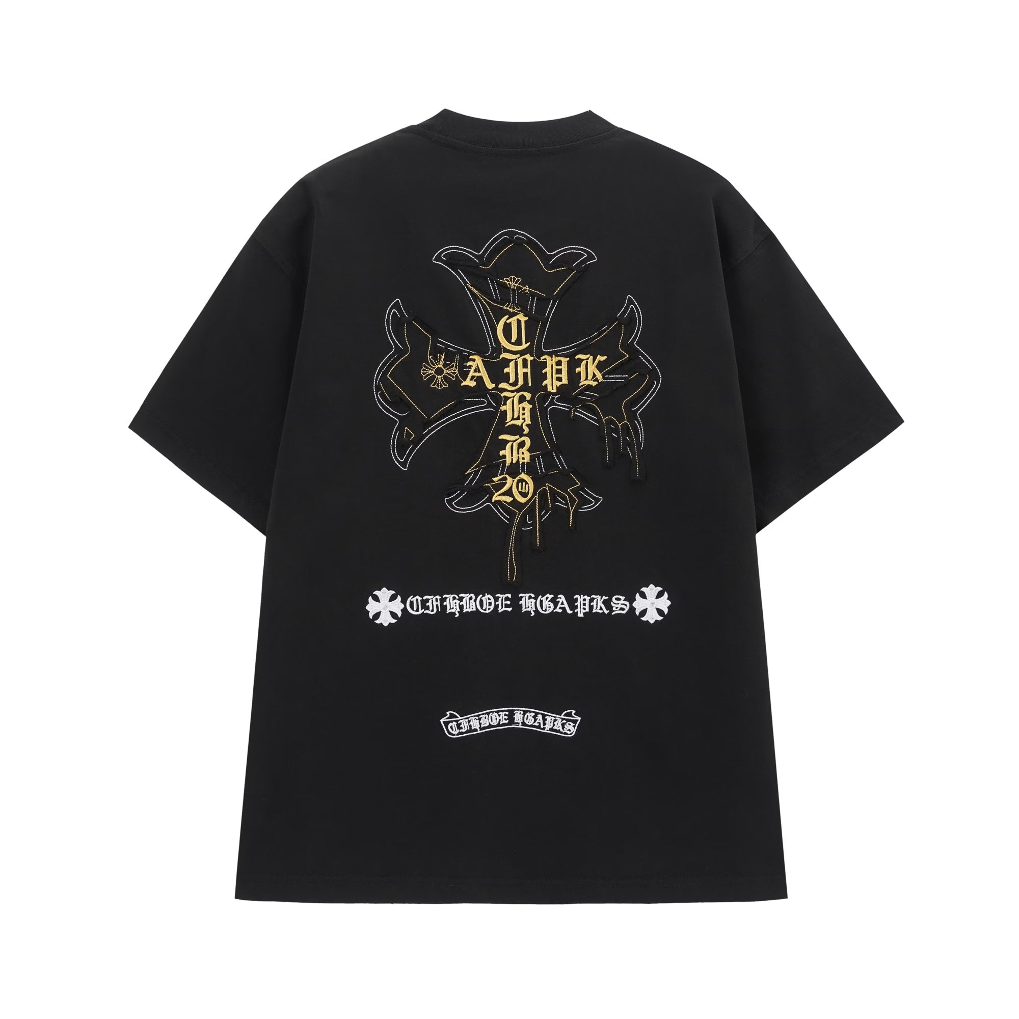 Authentic Chrome Hearts Chrome Hearts Black Cemetery Cross Logo T-Shirt â€“ front view