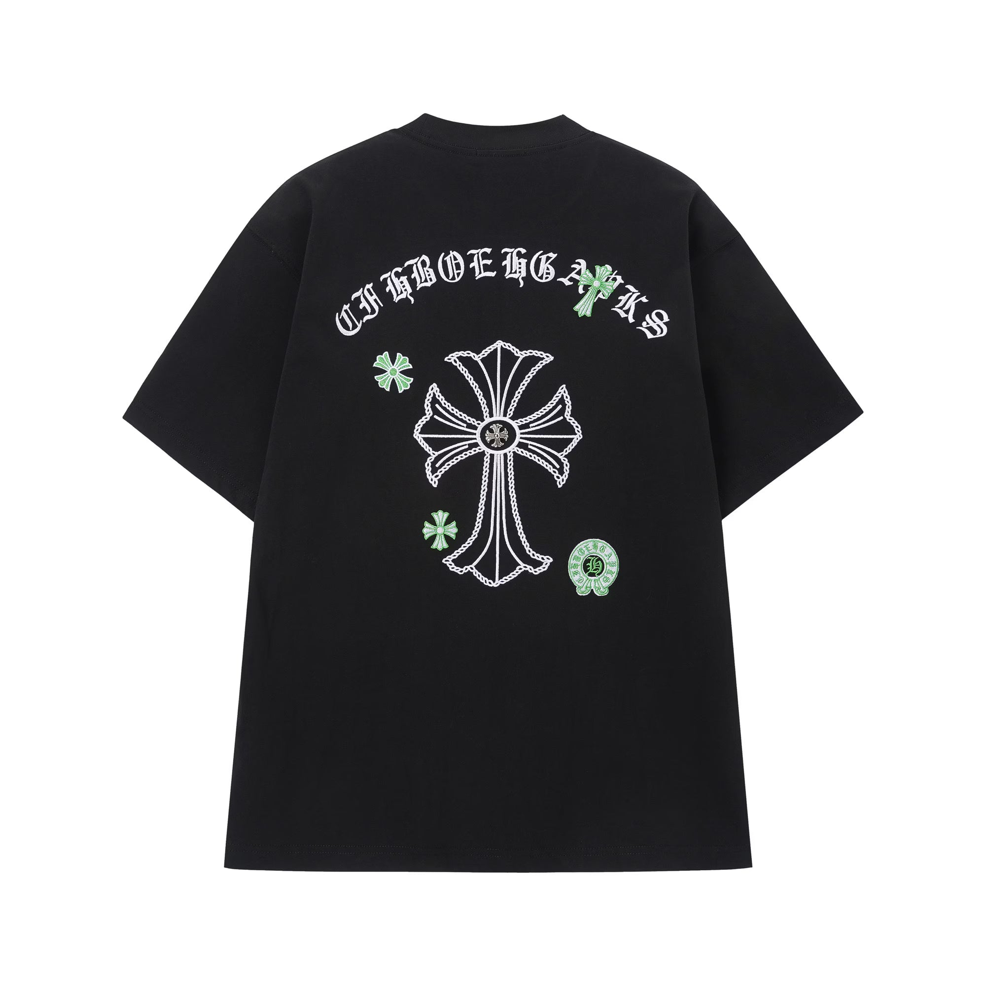 Authentic Chrome Hearts Chrome Hearts Black Green Cross Graphic Tee â€“ front view