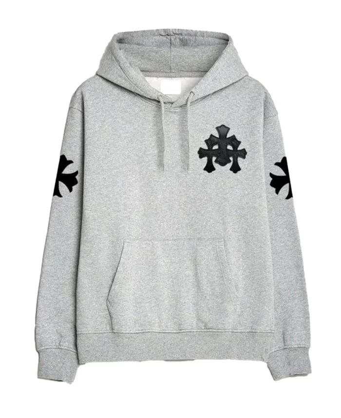 Authentic Chrome Hearts Grey Chrome Hearts Hoodie â€“ hoodie front view