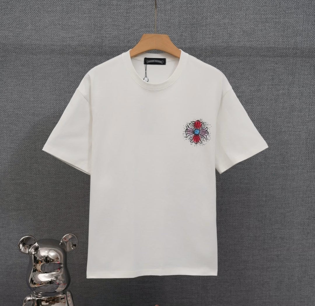Authentic Chrome Hearts Chrome Hearts Rainbow Horseshoe Logo T-Shirt (White) â€“ front view