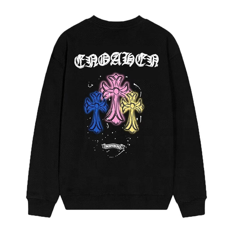 Authentic Chrome Hearts Chrome Hearts Neon Trinity Cross Long Sleeve Tee â€“ front view