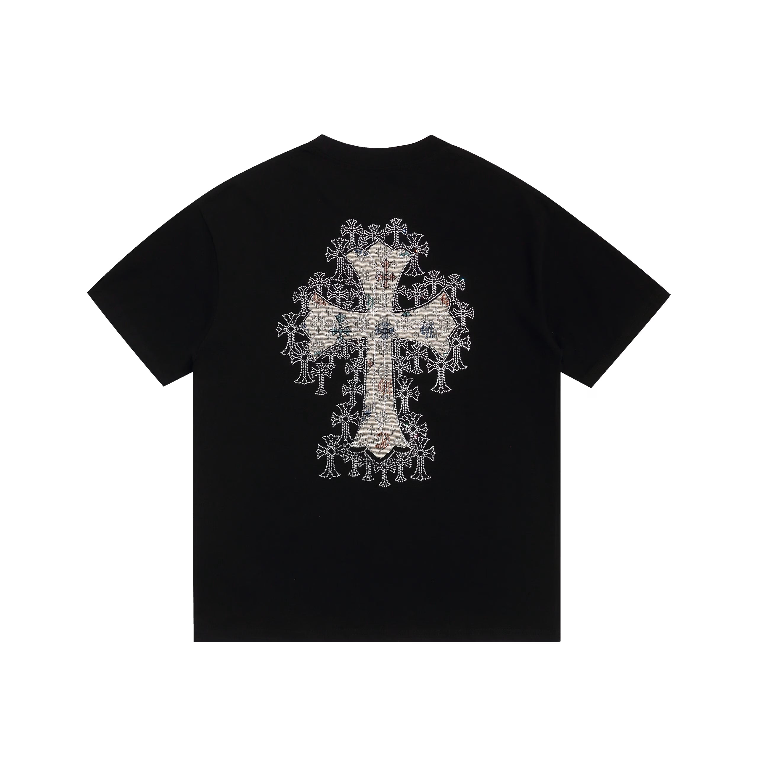 Authentic Chrome Hearts Chrome Hearts Black Mosaic Cemetery Cross Tee â€“ front view