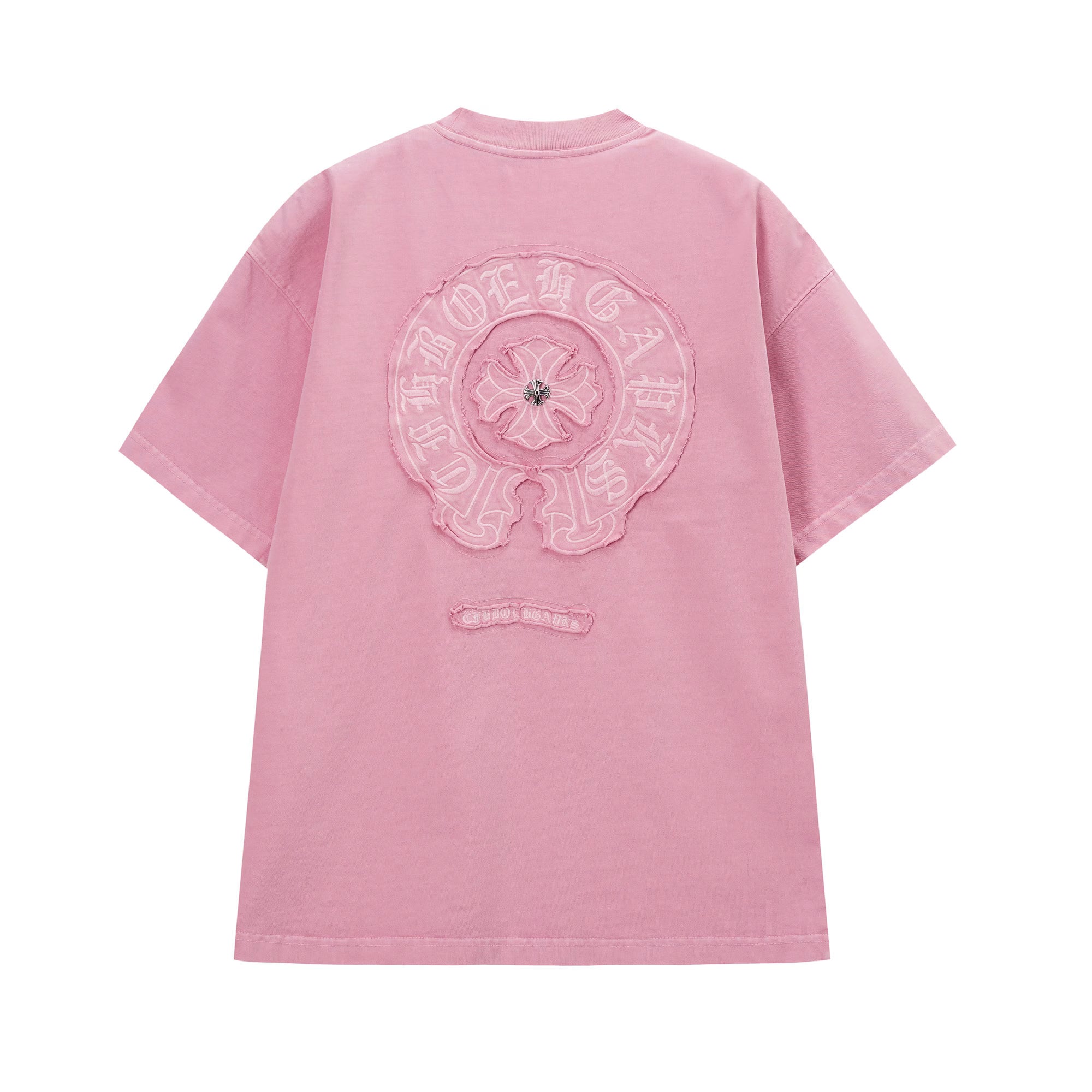 Authentic Chrome Hearts Chrome Hearts Pink Monochrome Horseshoe T-Shirt â€“ front view