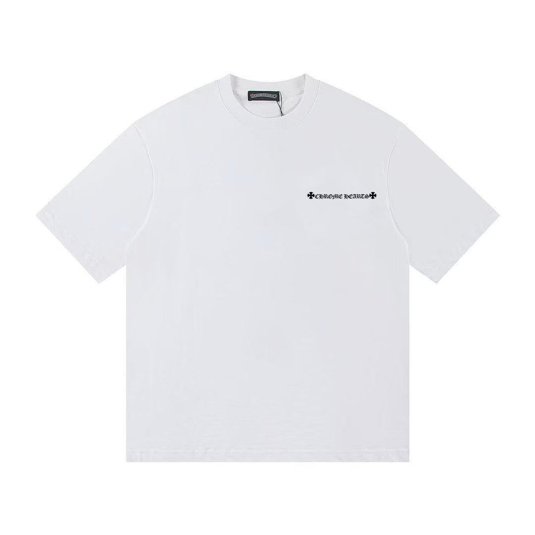 Authentic Chrome Hearts Chrome Hearts Floral Cross Grid Tee (White) â€“ front view