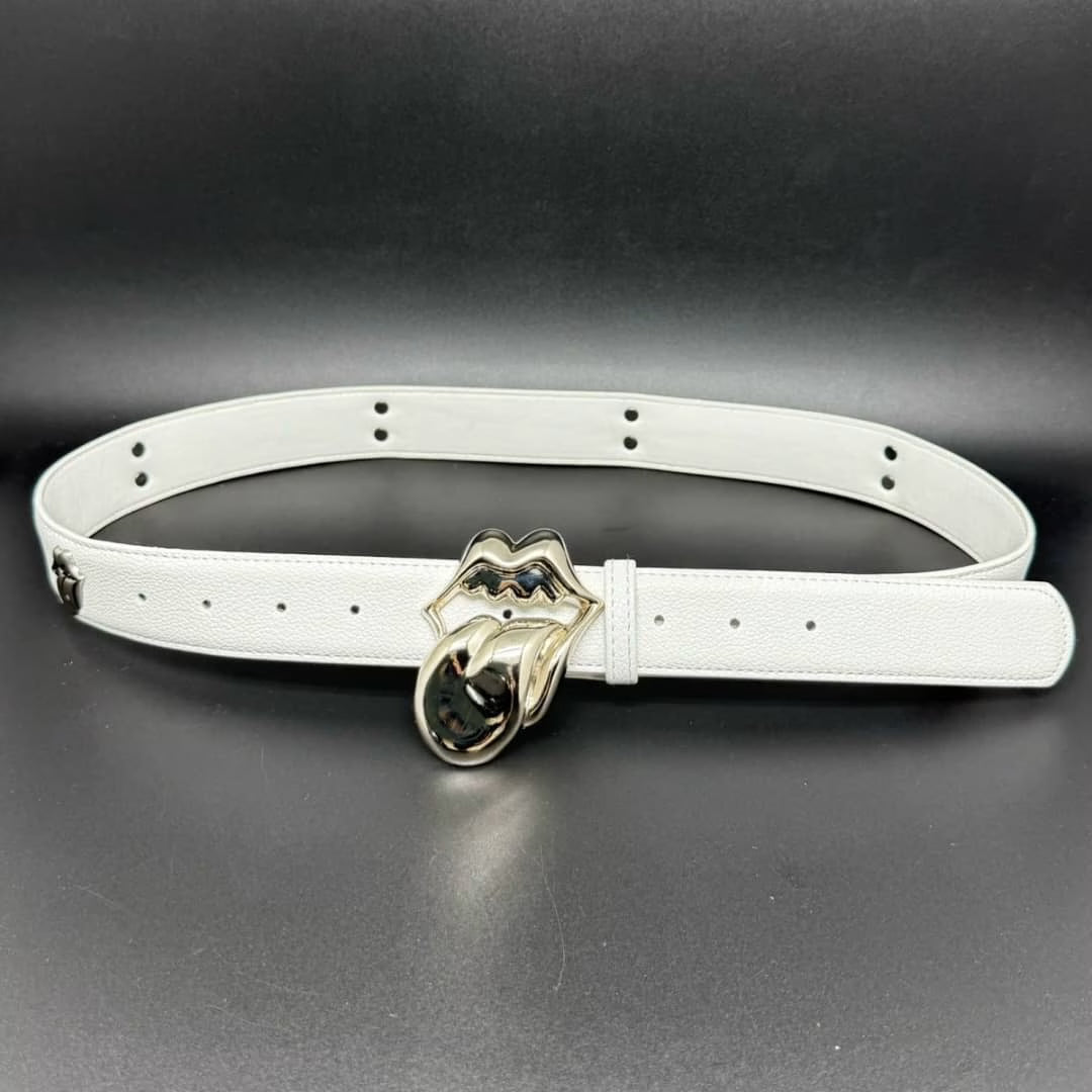 Authentic Chrome Hearts Chrome Hearts Sculptural Buckle Belt (White) â€“ front view