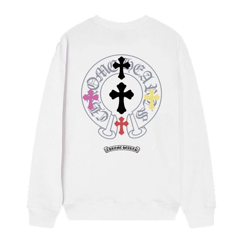 Authentic Chrome Hearts Chrome Hearts Multi Cross Horseshoe LS White â€“ front view