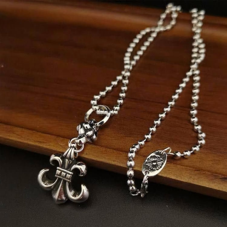 Authentic Chrome Hearts Chrome Hearts Fleur de Lis Pendant Necklace â€“ front view