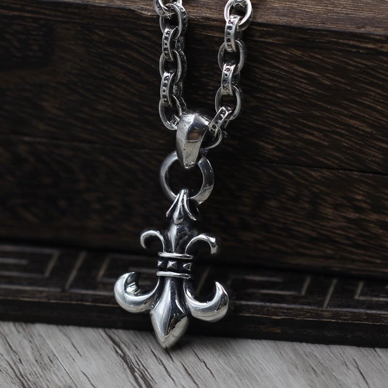 Authentic Chrome Hearts BS Fleur Pendant With Bail â€“ front view