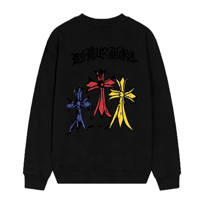 Authentic Chrome Hearts Chrome Hearts Triple Cross Graffiti Black Long Sleeve â€“ front view