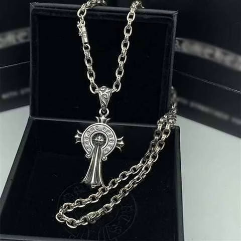 Authentic Chrome Hearts Chrome Hearts Horseshoe Cross Pendant Necklace â€“ front view