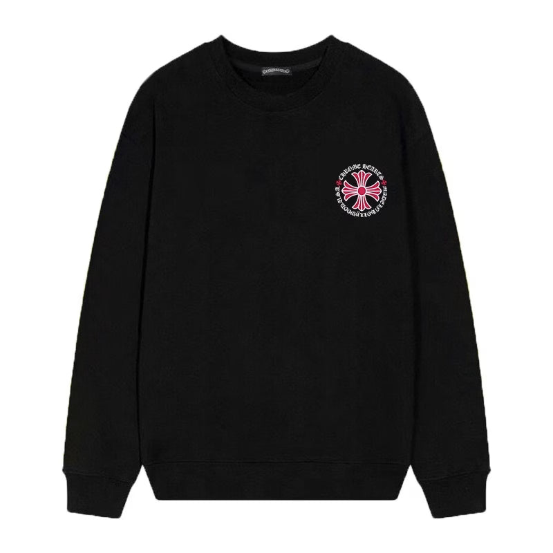 Authentic Chrome Hearts Chrome Hearts Pink Cross Circle Sweatshirt â€“ Black â€“ front view