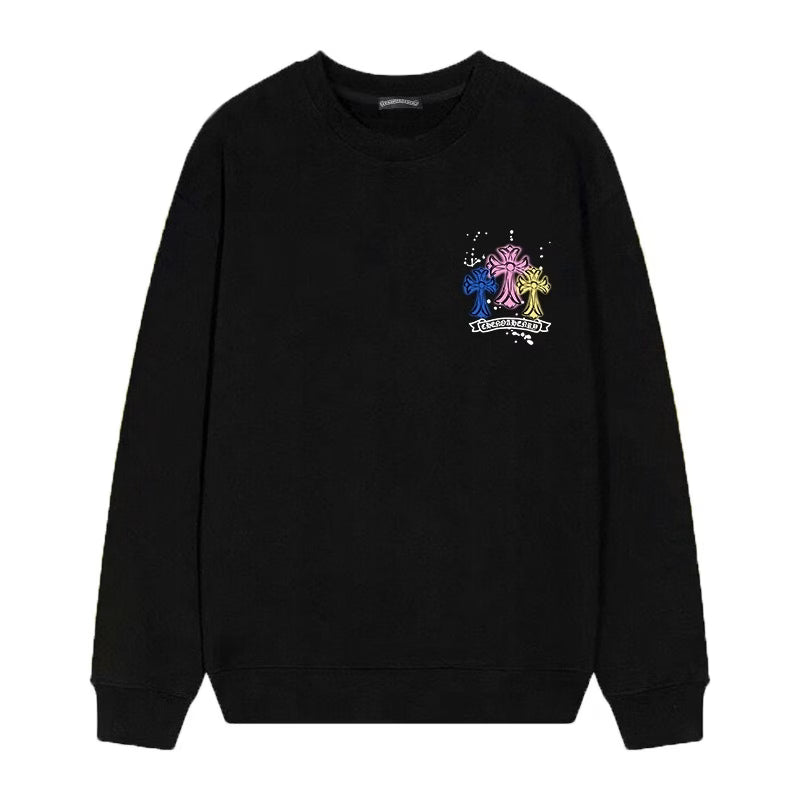 Authentic Chrome Hearts Chrome Hearts Neon Trinity Cross Long Sleeve Tee â€“ front view