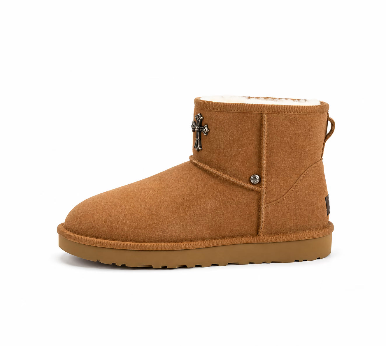 Authentic Chrome Hearts Chrome Hearts Gothic Cross Ultra Mini UGG Boots â€“ front view