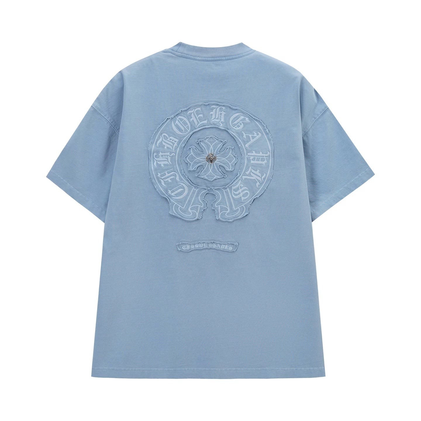 Authentic Chrome Hearts Chrome Hearts Blue Monochrome Horseshoe T-ShirtChrome Hearts Blue Monochrome Horseshoe T-Shirt â€“ front view