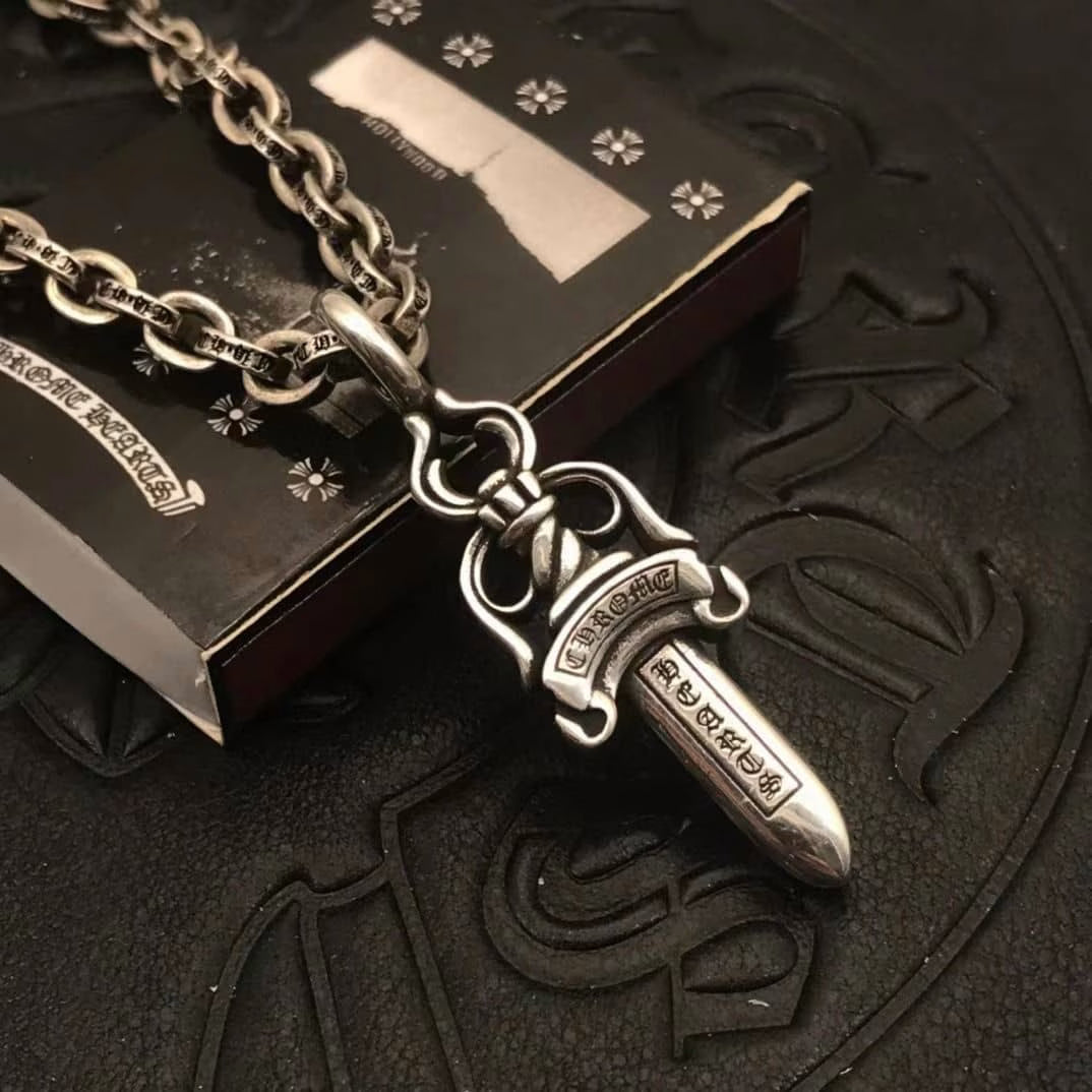 Authentic Chrome Hearts Chrome Hearts Sword Pendant Necklace â€“ front view