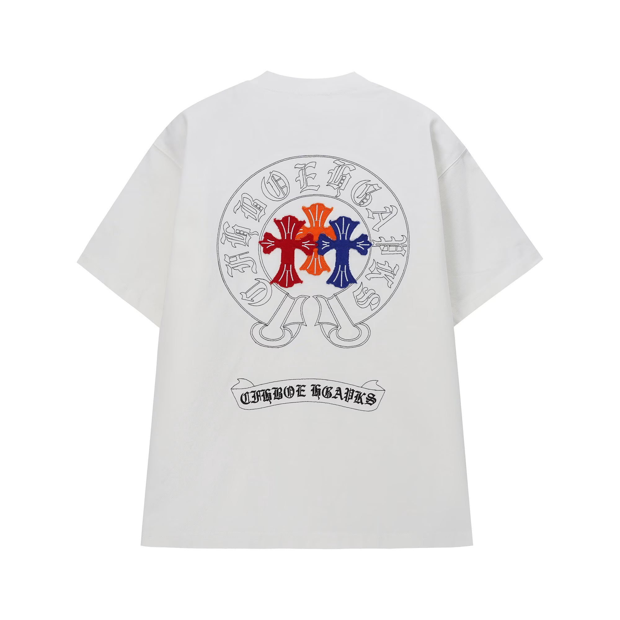 Authentic Chrome Hearts Chrome Hearts White Triple Cross Logo T-Shirt â€“ front view