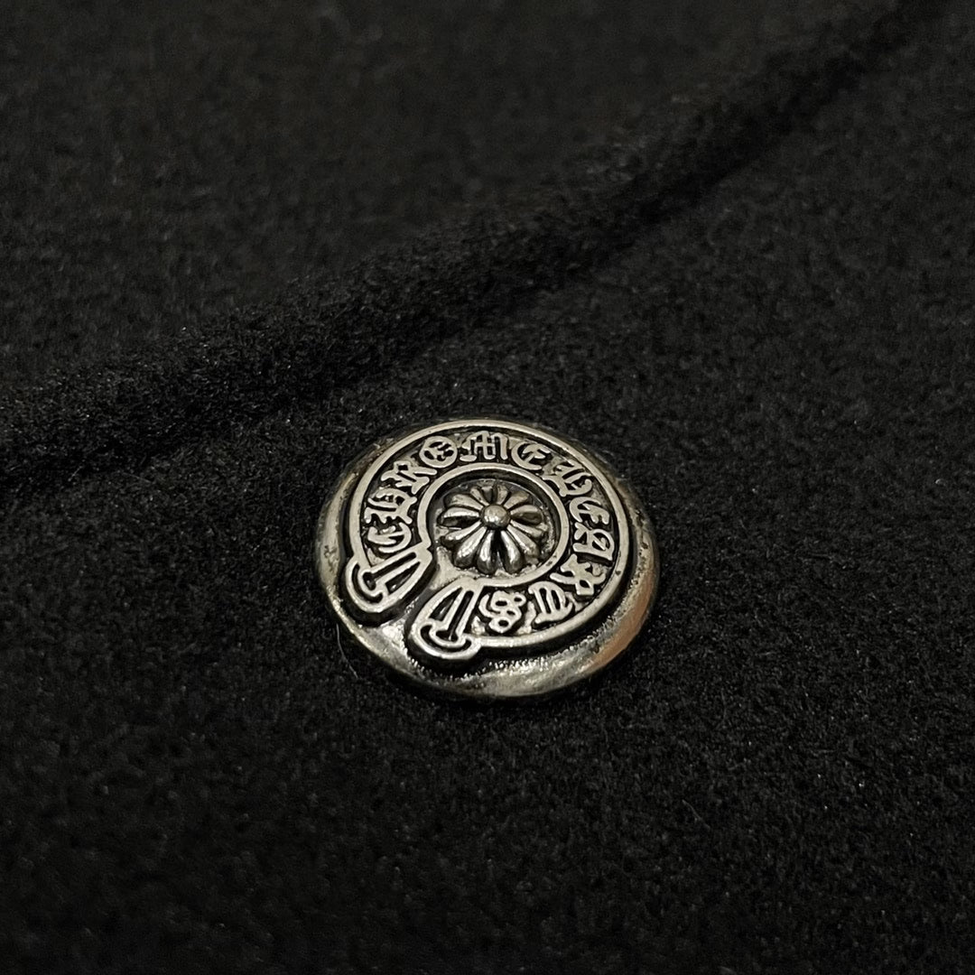 Authentic Chrome Hearts Chrome Hearts Black & White Horseshoe Varsity Jacket â€“ front view