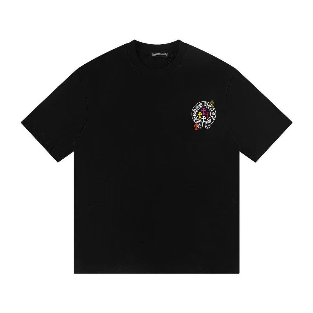 Authentic Chrome Hearts Chrome Hearts Rainbow Cross Circle Logo Tee (Black) â€“ front view