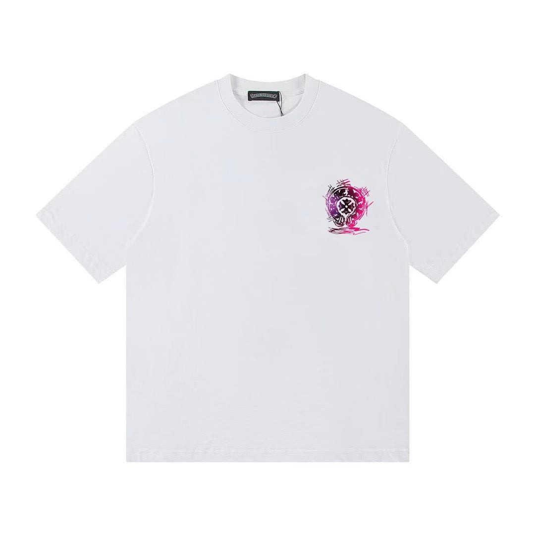 Authentic Chrome Hearts Chrome Hearts Graffiti Horseshoe T-Shirt â€“ White â€“ front view