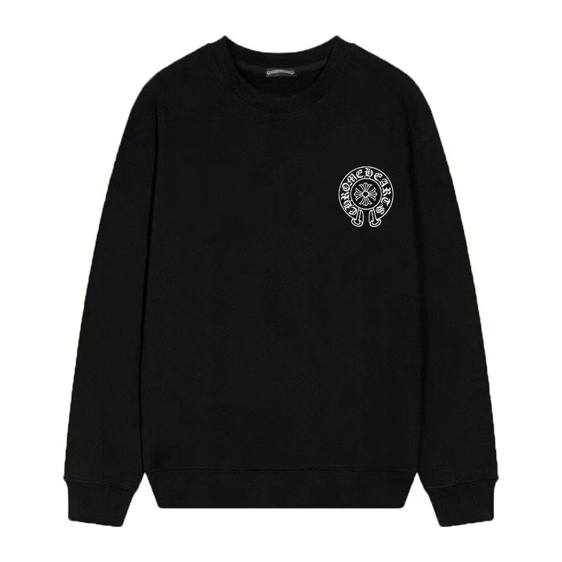 Authentic Chrome Hearts Chrome Hearts Cross Horseshoe Sweatshirt â€“ Black â€“ front view