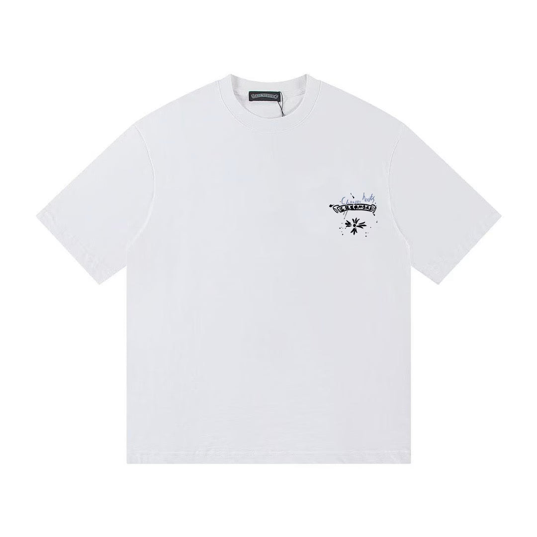 Authentic Chrome Hearts Chrome Hearts Cemetery Ring Cross Tee White â€“ front view