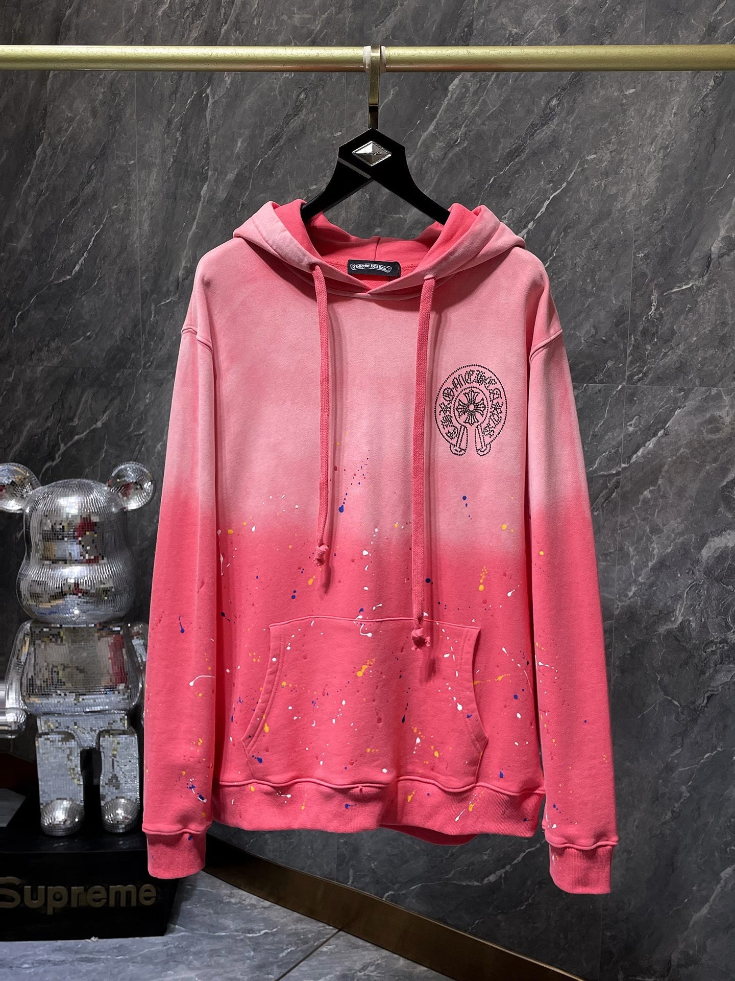 Authentic Chrome Hearts Women’s Chrome Hearts Hoodie Pink â€“ front view