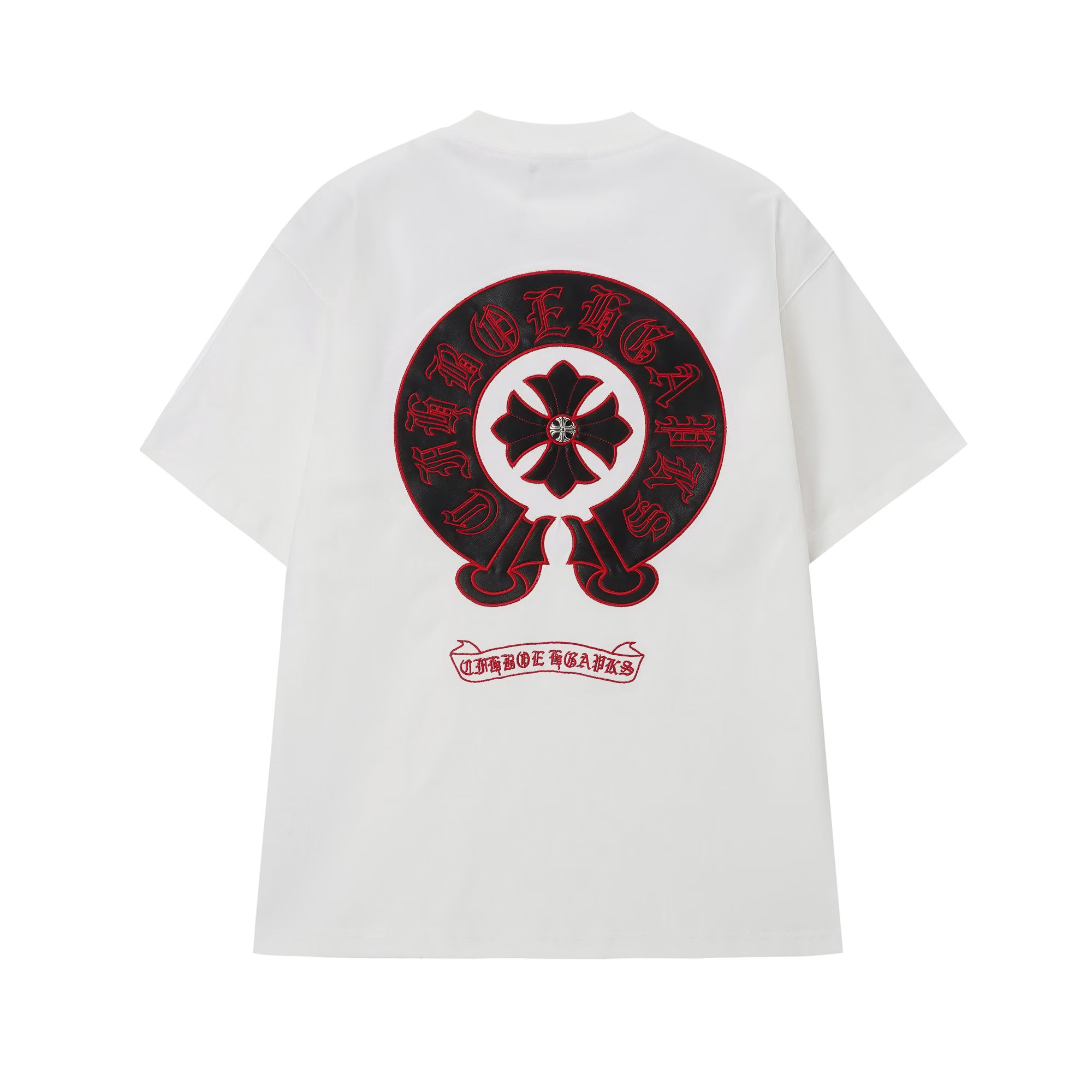 Authentic Chrome Hearts Chrome Hearts White Horseshoe Cross Logo T-Shirt â€“ front view