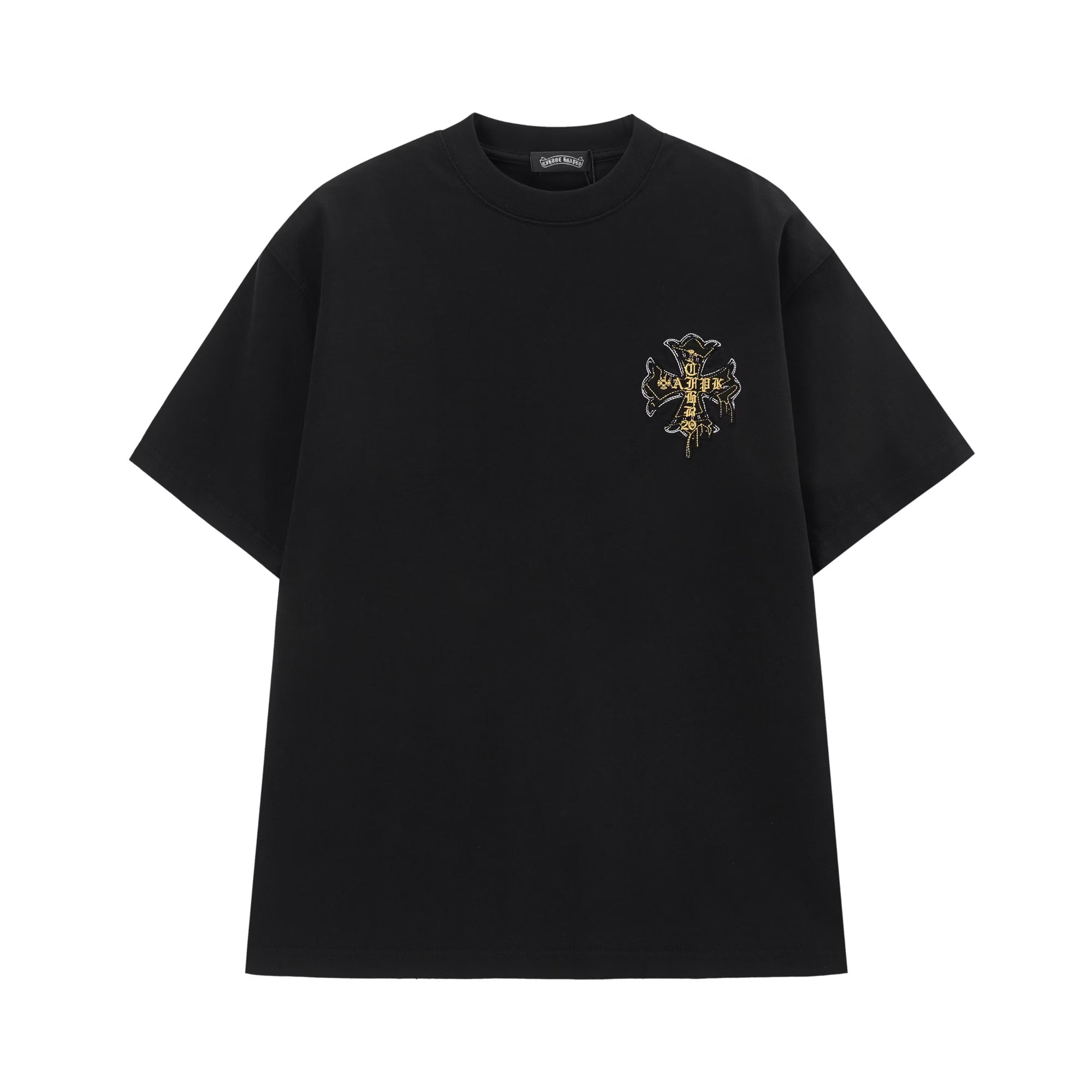 Authentic Chrome Hearts Chrome Hearts Black Cemetery Cross Logo T-Shirt â€“ front view