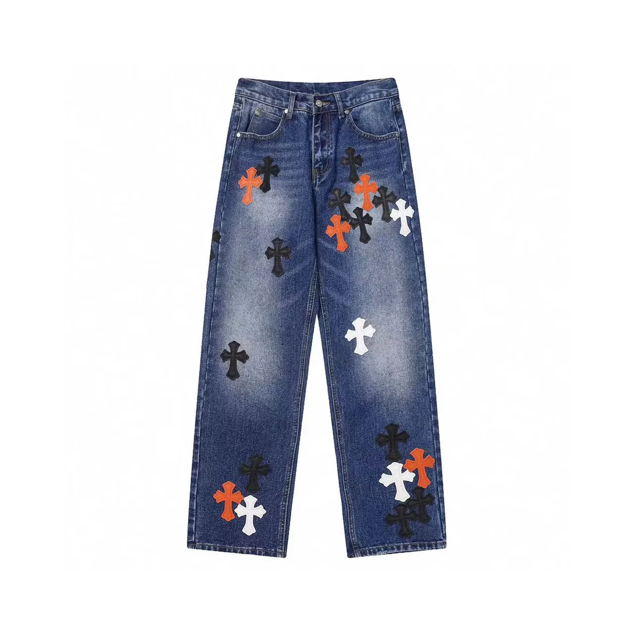 Authentic Chrome Hearts Chrome Hearts Blue Cross Denim Jeans â€“ front view