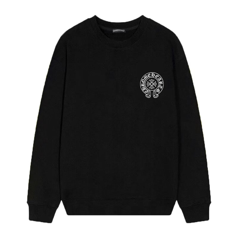 Authentic Chrome Hearts Chrome Hearts Multi Logo Long Sleeve Tee Black â€“ front view