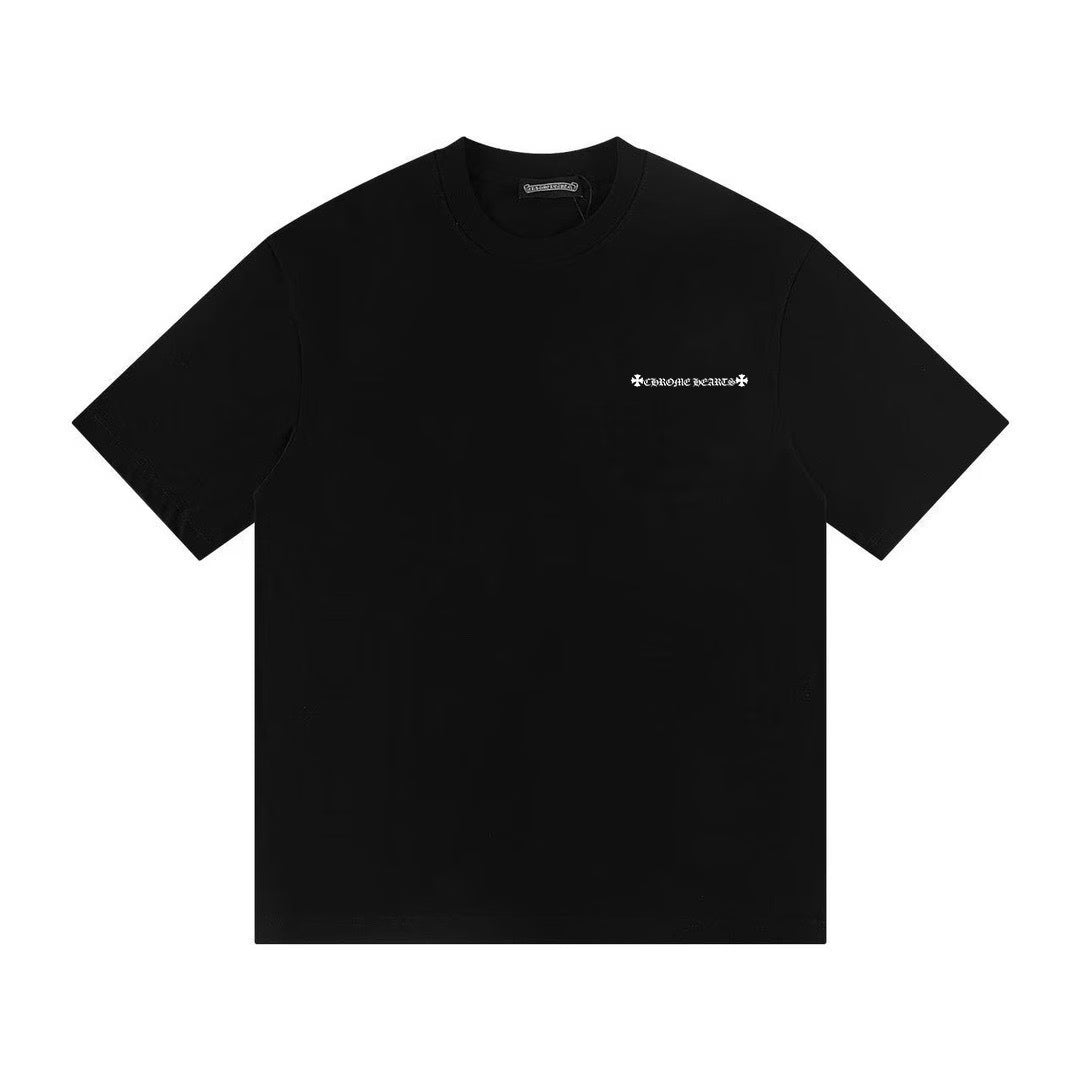 Authentic Chrome Hearts Chrome Hearts Floral Cross Grid Tee (Black) â€“ front view