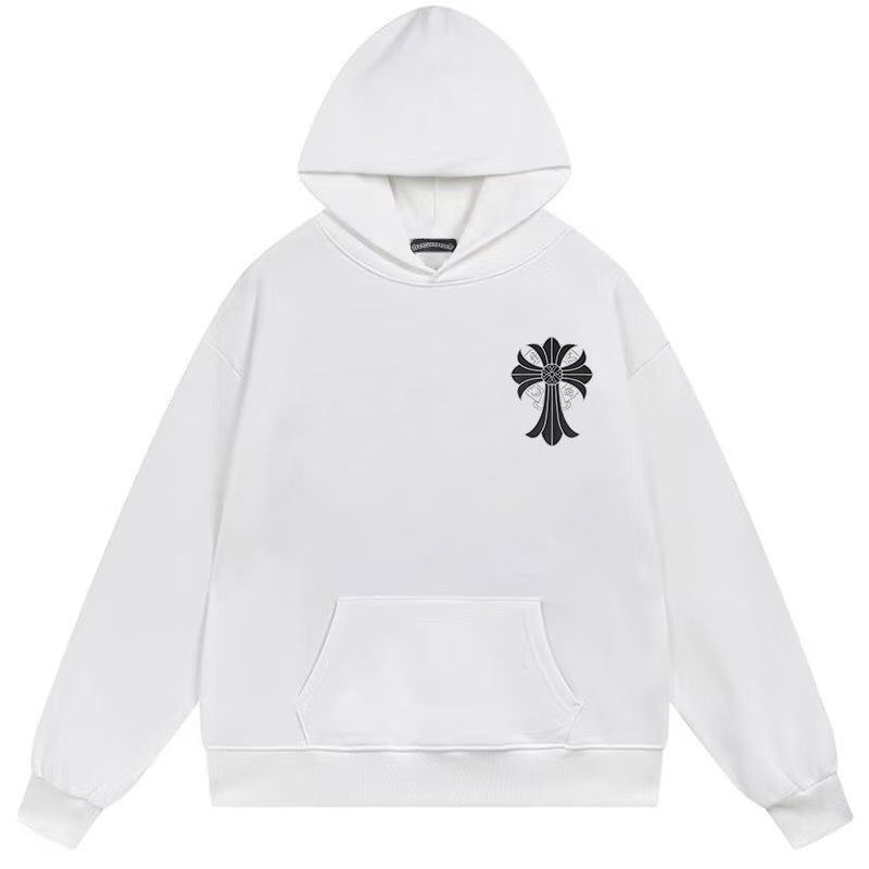 Authentic Chrome Hearts Chrome Hearts Floral Cross Hoodie White â€“ front view