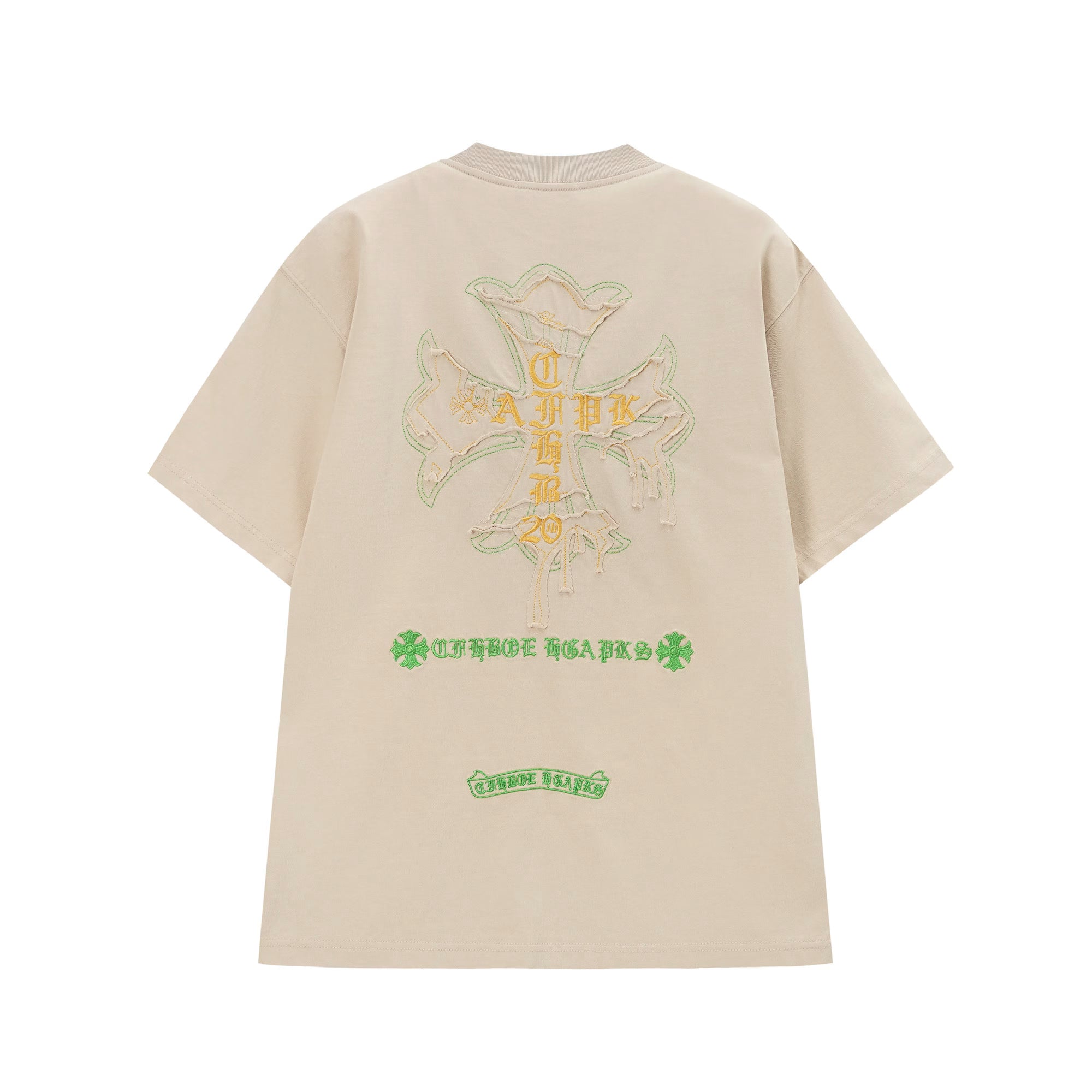 Authentic Chrome Hearts Chrome Hearts Green Cemetery Cross Logo T-Shirt â€“ front view