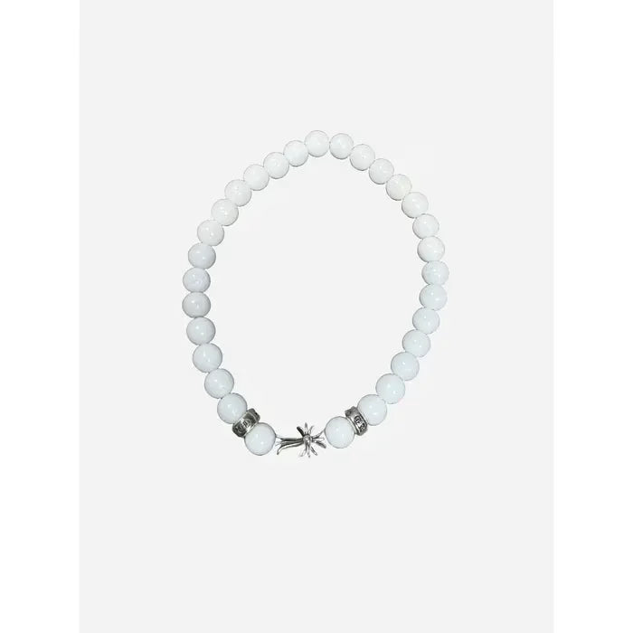 Authentic Chrome Hearts Chrome Hearts Cemetery White Beaded Bracelet â€“ front view