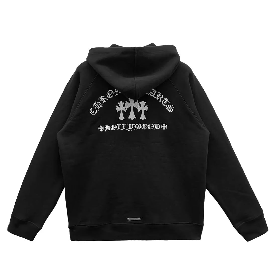 Authentic Chrome Hearts Chrome Hearts Cross Hoodie Black â€“ front view