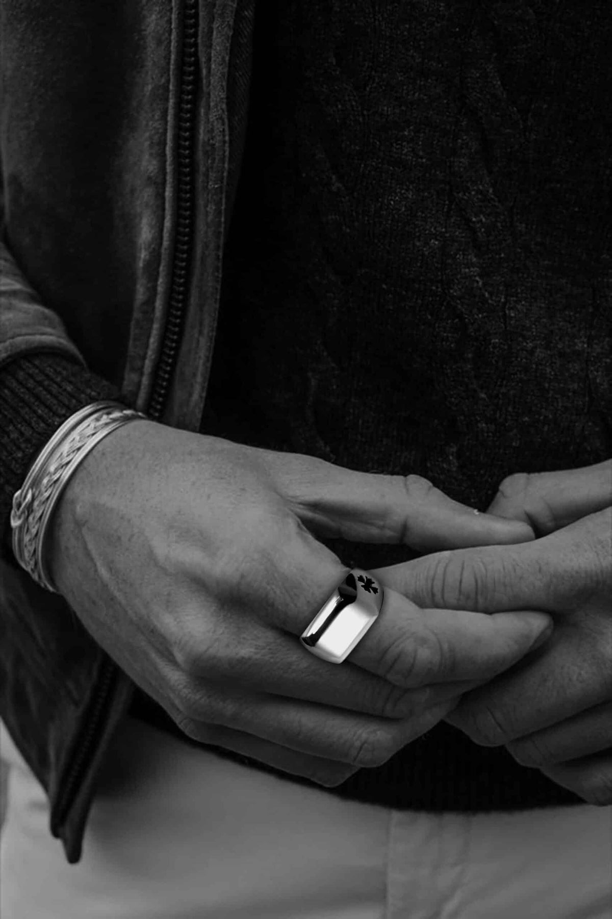 Authentic Chrome Hearts Big Pj Cross Ring – front view